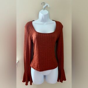 SHEIN Rust Long Sleeve Top
